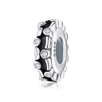 Høj Kvalitet Nummer 8 Charms 925 Sterling Sølv Charms Perler Klare CZ Passer Oprindelige Europæiske Armbånd, Armringe smykkefremstilling