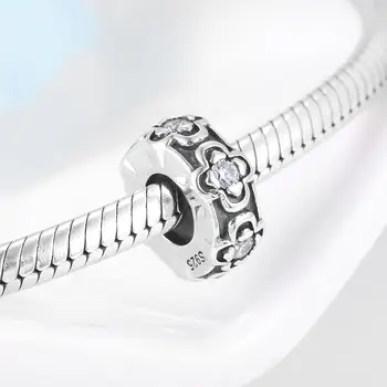 Høj Kvalitet Nummer 8 Charms 925 Sterling Sølv Charms Perler Klare CZ Passer Oprindelige Europæiske Armbånd, Armringe smykkefremstilling