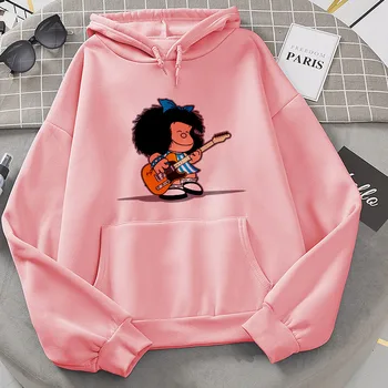 Kvindelige Hoodie Tegnefilm Kawaii PAZ Mafalda Eller QUIERO Cafe Print Kvinder Tøj Pullover Harajuku Sweatshirt Toppe, Hættetrøjer Sweatshirt