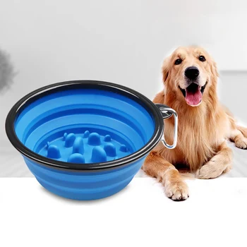 Bærbare Hvalp Hund Skål Pet Sammenklappelig Langsom Krog Miljø-venligt Feeding Bowl hundeskåle Pet Vand-Arkføderen Nye Forsyninger