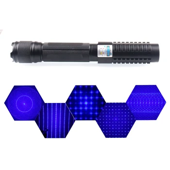 Militære laser høj effekt laser den mest magtfulde jagt blå laser pen brændende tændstik / papir / røg / stearinlys / fyrværkeri