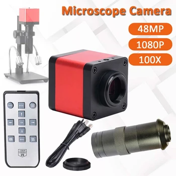 HAYEAR 48 MP 1080P 100X Full HD-Mikroskop-Kamera med USB2.0 To Output-Auto/Manuel Fjernbetjening med USB-Kabel