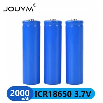 JOUYM 18650 Batteri 3,7 v 2000 mAh 18650 Genopladeligt Lithium Batteri med Spidse (Ingen PCB) Til Lommelygte batterier