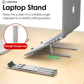 LINGCHEN Laptop-Holder til MacBook Air, Pro Bærbare Laptop Stand Beslag Sammenklappelig Aluminium Legering Holder til Bærbare computere til PC Notebook