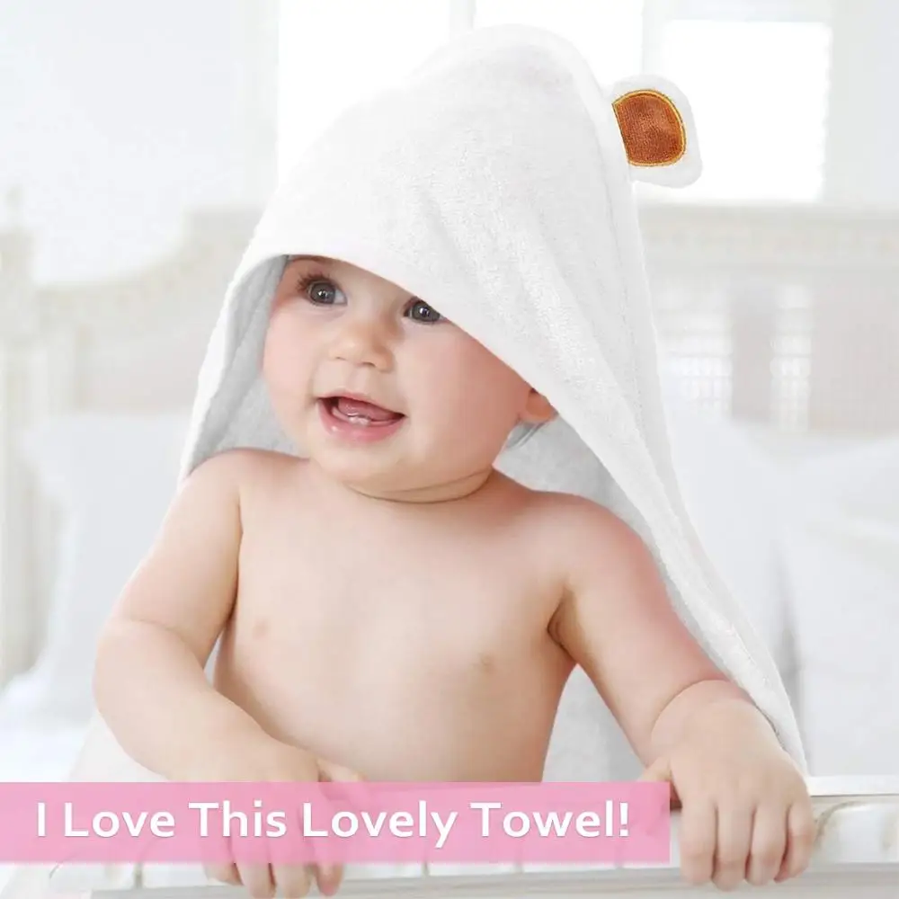 Bambus Hætteklædte Baby Håndklæde Blød Hætte Håndklæder med Ører til Babyer Baby Vaskeklud Sæt Perfekt Baby Brusebad Gave På tilbud! \ misc / www.phyto.dk