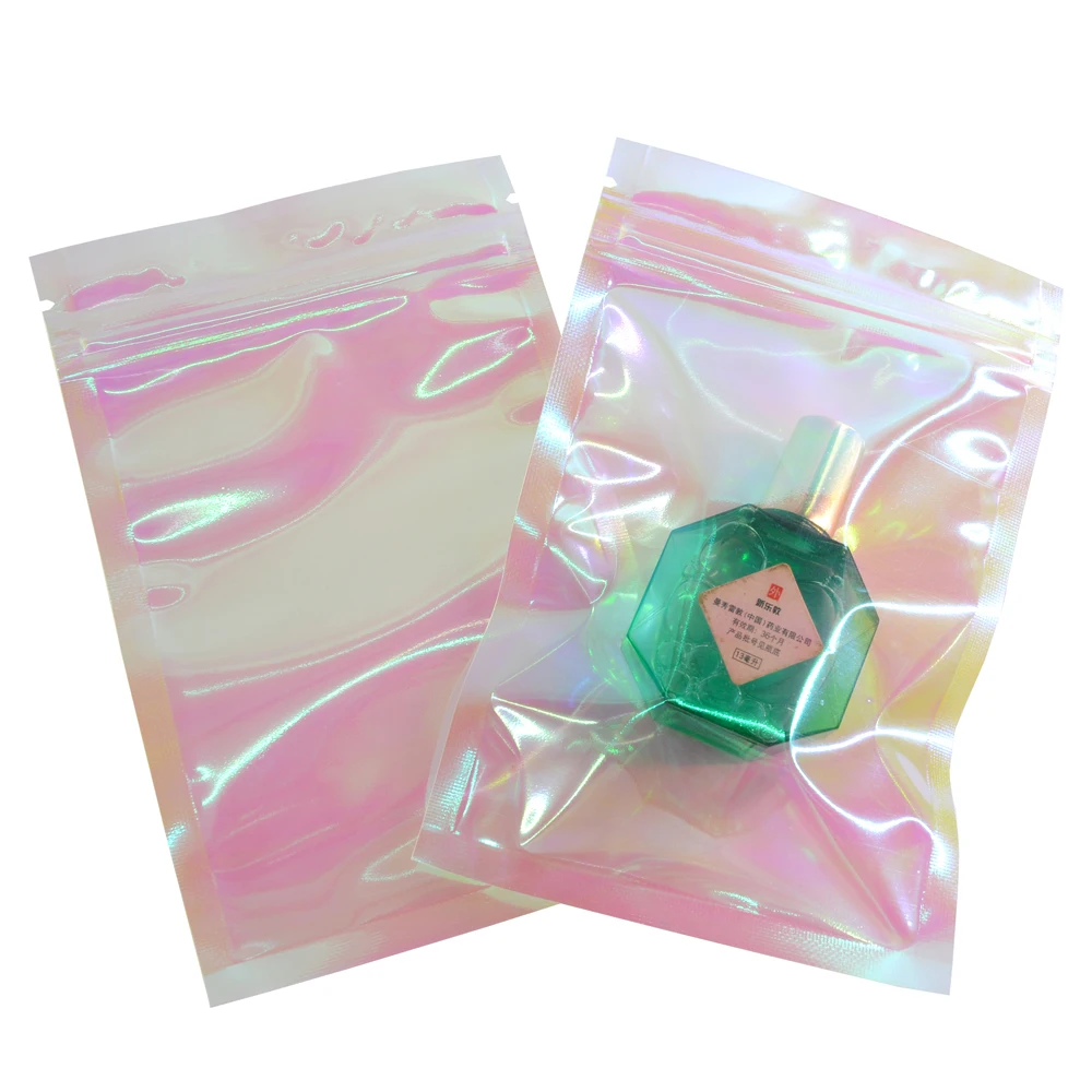 100pcs Pink Lynlås Emballage Pose Tyk Reclosable Kosmetiske Smykker Fladskærms Poser Laser Små Plast Zip-Lock Poser På tilbud! \ Home Storage & Organisation / www.phyto.dk