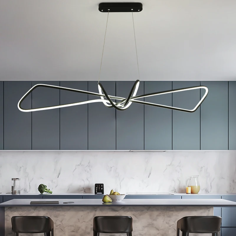Sort&Guld Moderne LED Pendel Til Stue Spisestue Køkken Loft 